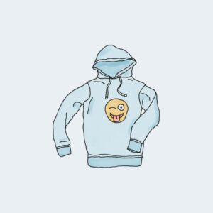 Hoodie – Blue, Yes by Flowers D’Elite in Miami